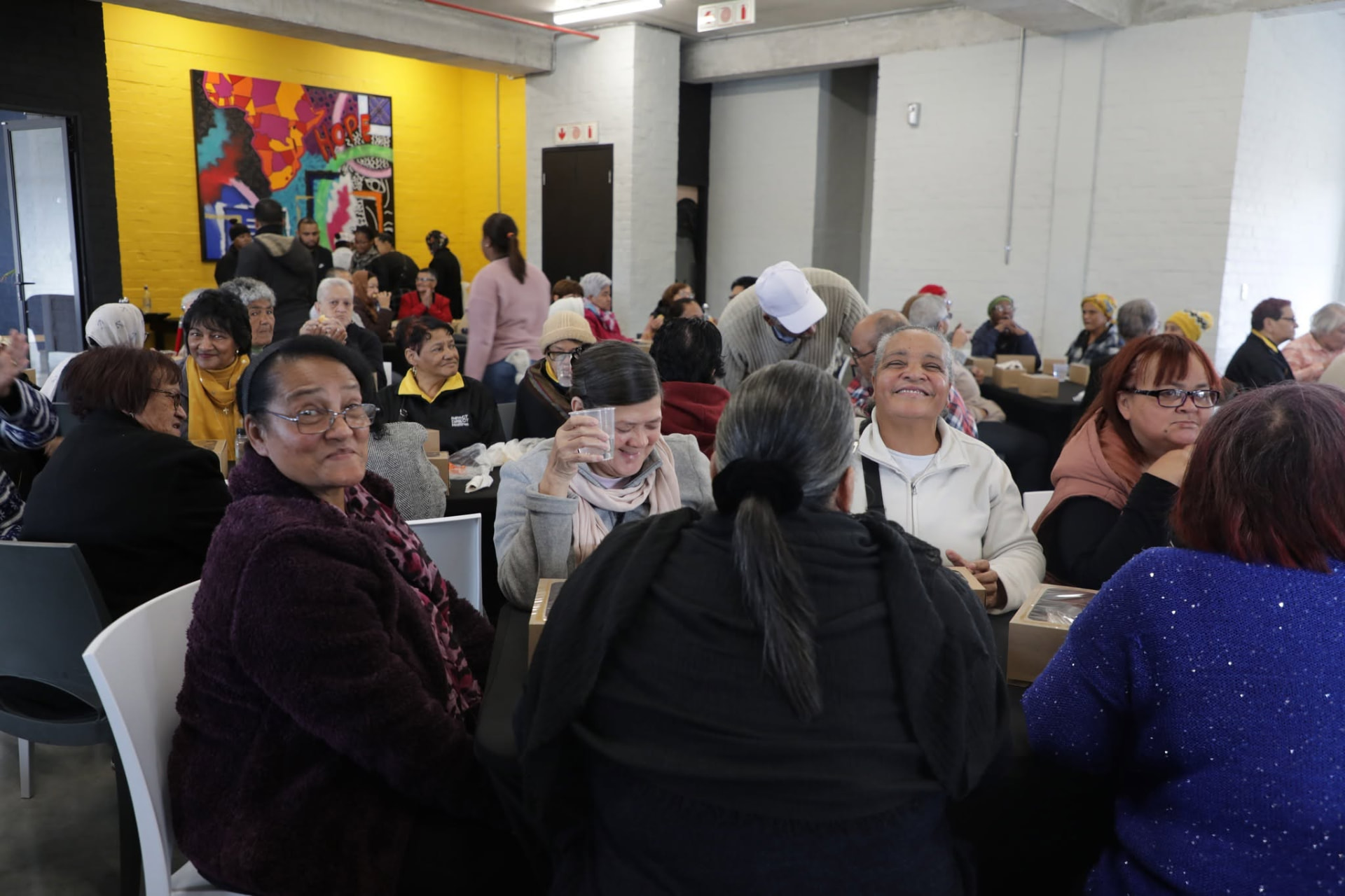 Seniors being served at a community fun day