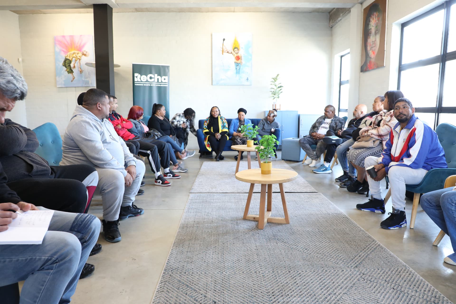 Participants in a group support session